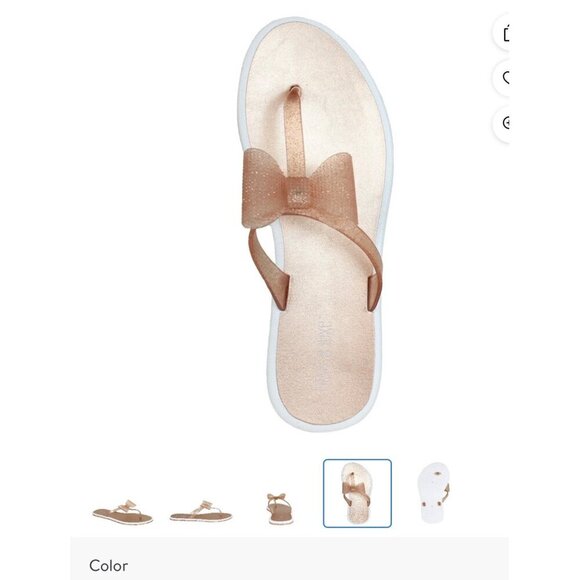 Fifth & Luxe women's glitter jelly bow flat flip flop sandal 7/8 NWT - Picture 2 of 4